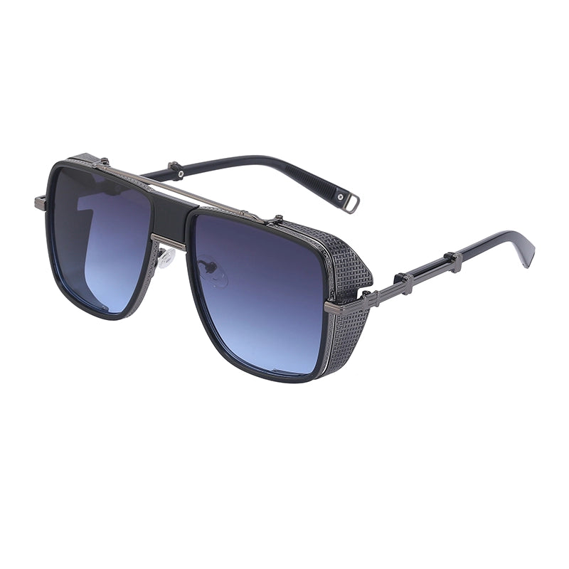 B-boy freezing mid-airflare wearing Casablanca aviators with graffiti-reflective lenses