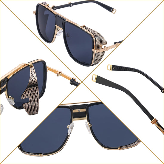 B-boy freezing mid-airflare wearing Casablanca aviators with graffiti-reflective lenses